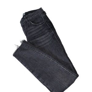 Zara Premium Black Denim Jeans With Rhinestones Down the Sides Size 6